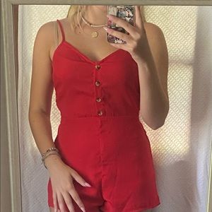 Red Twist Back H and M Romper